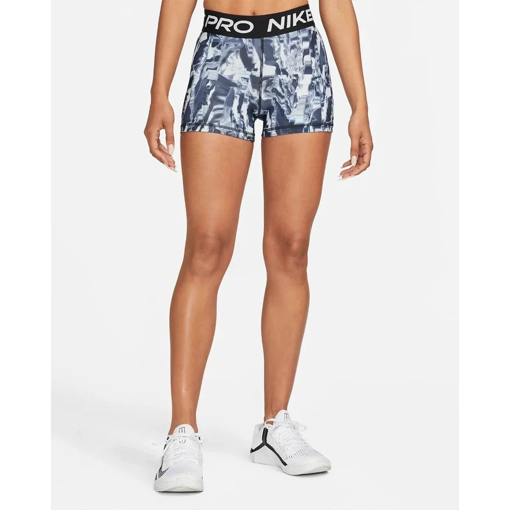Nike PRO Mid-Rise Allover Print Training Shorts DQ5573-010 Women's Size XXL 2XL